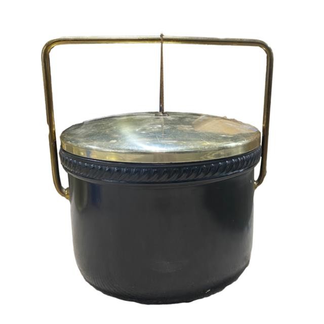 ICE BUCKET-Vintage Black w/Gold Retractable Lid