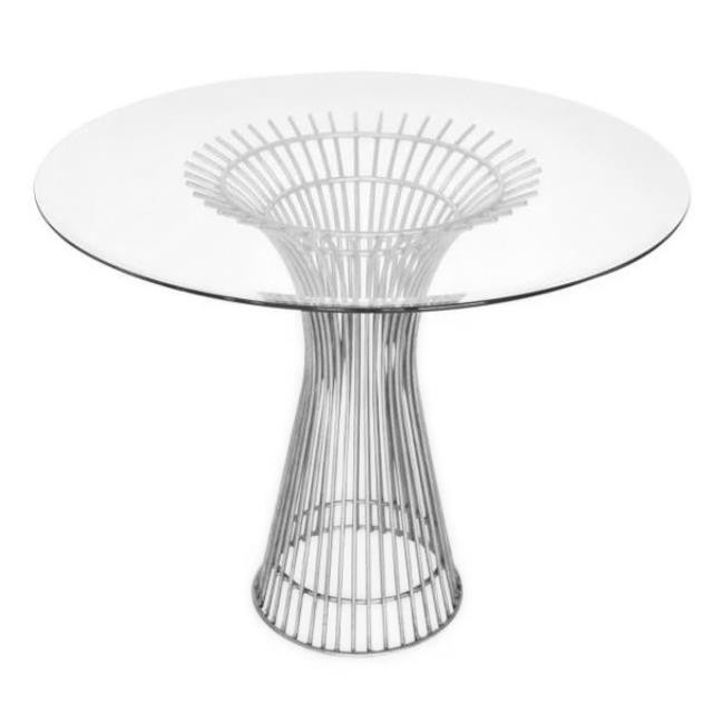 SIDE TABLE-Platner Inspired | Chrome | Glass Top