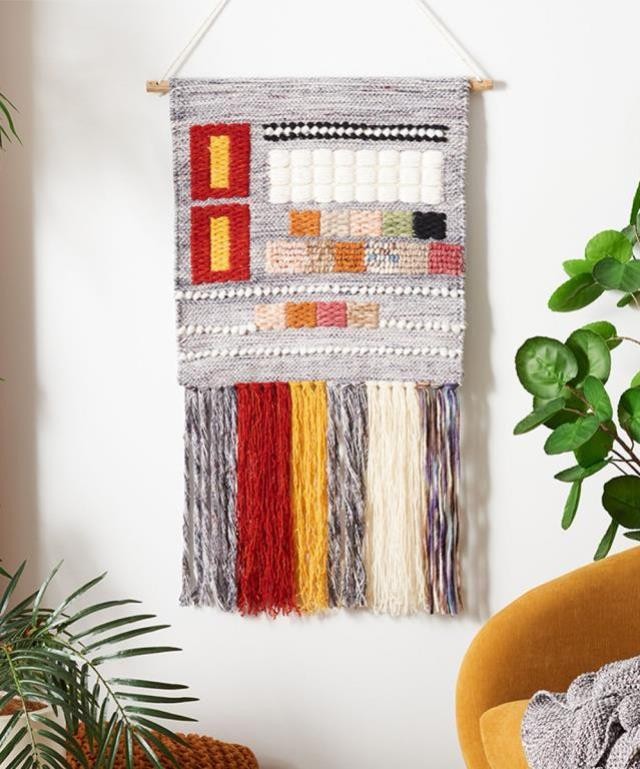 WALL TAPESTRY-Color Block |Tassel Accents