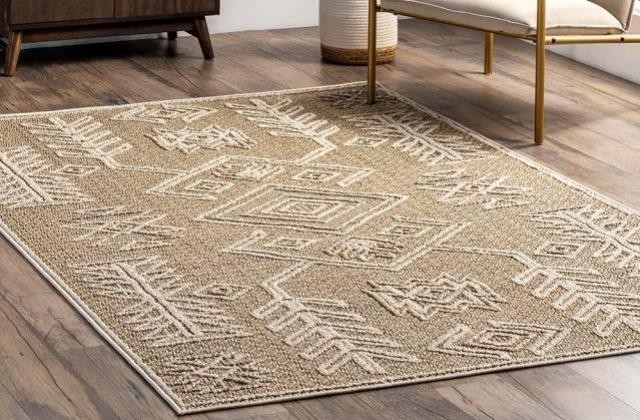 RUG-(7'10"x 10') Biege |Textured |Southwestern