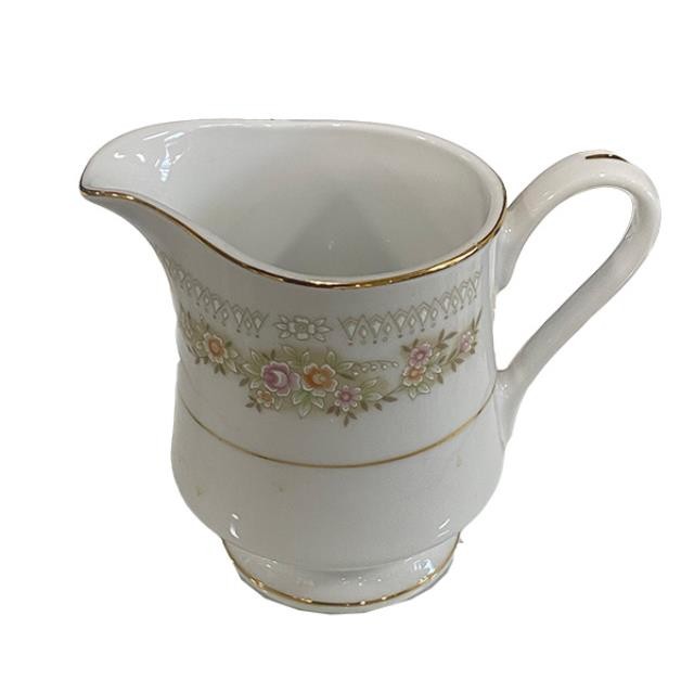 CREAMER-White Diamond China "Charlene" Pattern-Floral w/Gold Trim