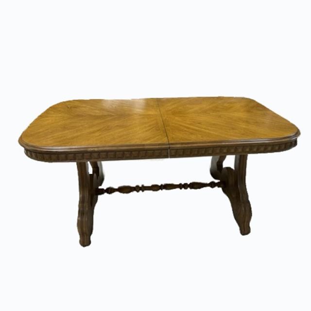 DINING TABLE-Fruitwood w/Carved Base