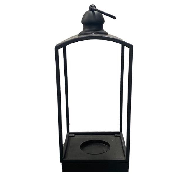 LANTERN-14.5"H Black Metal Arched Top Glassless Lantern