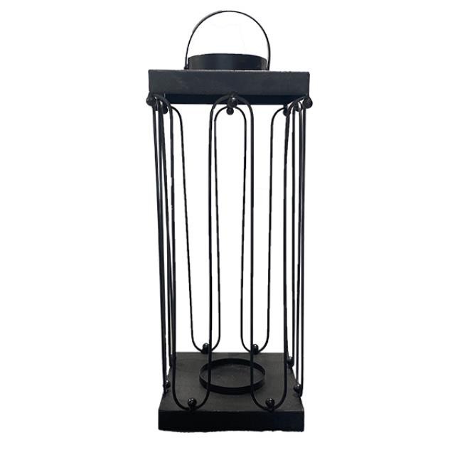 LANTERN-Tall Black Metal Wired Caged Lantern