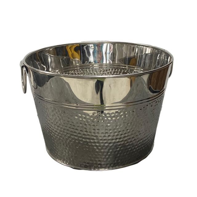 ICE BUCKET-Stainless Steel Hammered Party Tub