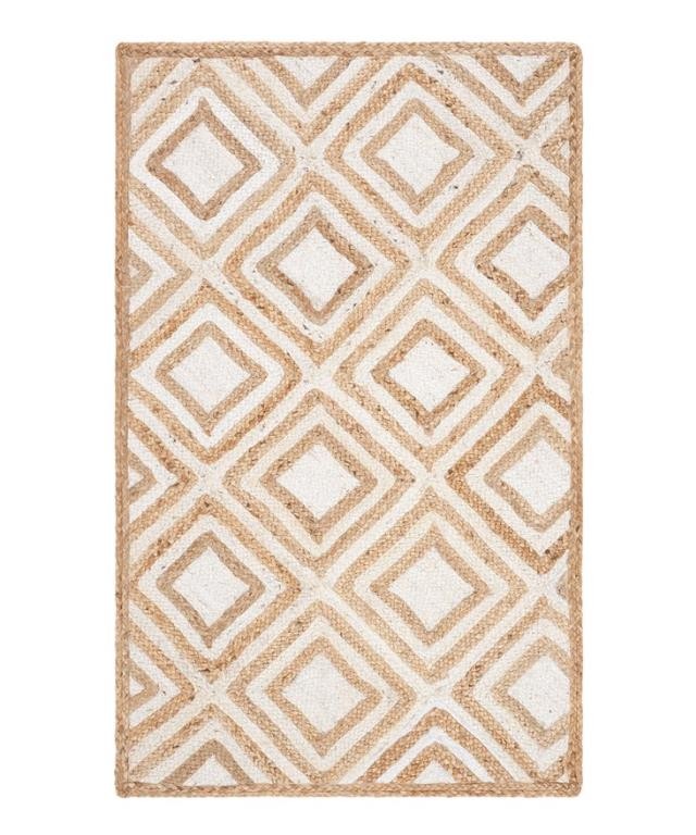 RUG (6' x9') Diamond Jute |Natural & Ivory