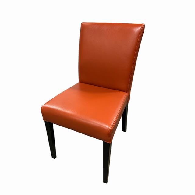 SIDE CHAIR-Burnt Orange Vinyl Parson Chair