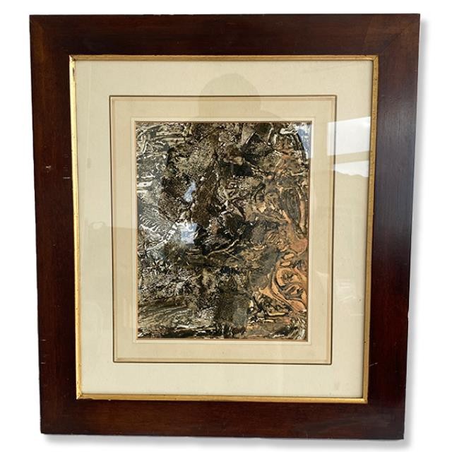 FRAMED ART-Black/ White/ Brown Textured Art I