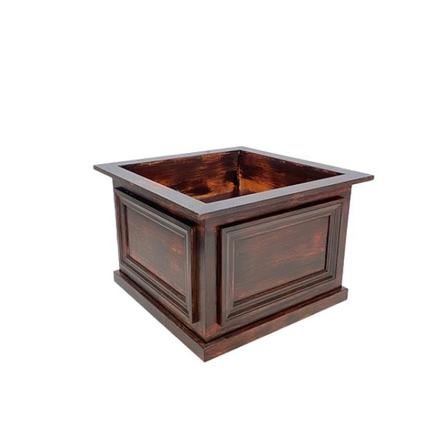 (25680068)PLANTER BOX-Mahogany Stained Wood Planter Box