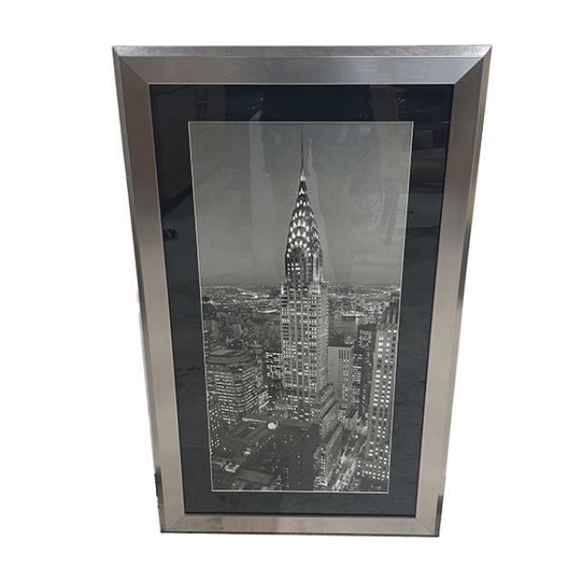 (85210736)Chrysler Building at Night |Silver Frame