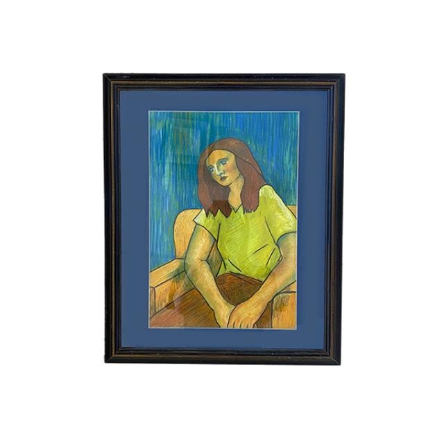 (LWCA0126)Cleared Art-Sad Woman in Yellow Shirt