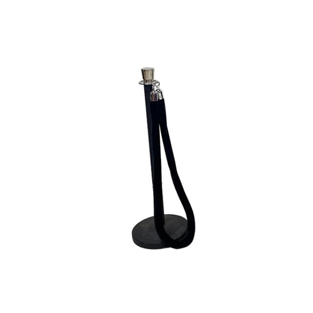 (89300013)STANCHION-Single Matte Black w/Chrome Top