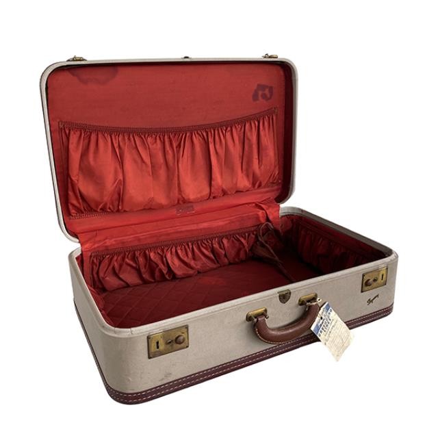 (64080302) SUITCASE-Vintage Plum & Grey Skyway Suitcase