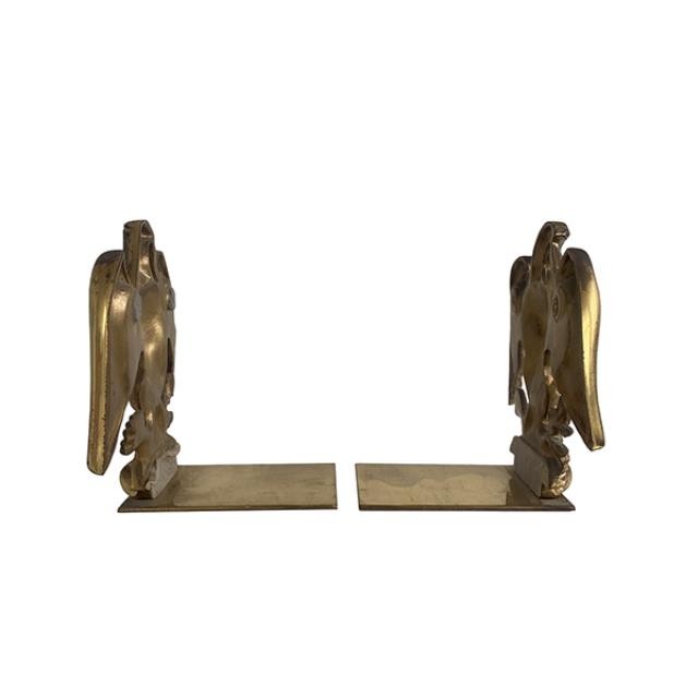 (52760245)BOOKEND-Vintage Brass American Eagle Bookend (Pair)