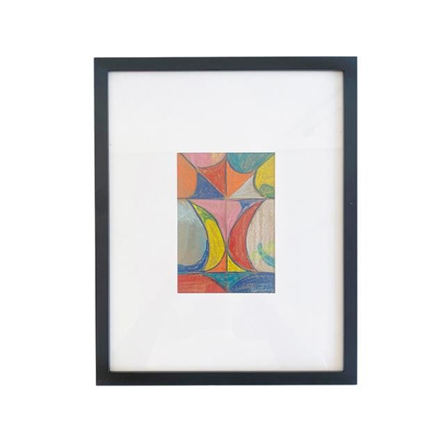 (HDEW0101)FRAMED DRAWING-Multi-Colored Symmetrical Kaleidoscope Drawing