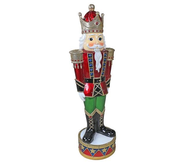 (52900352)NUTCRACKER-3' White Hair w|Beard & LED Lights