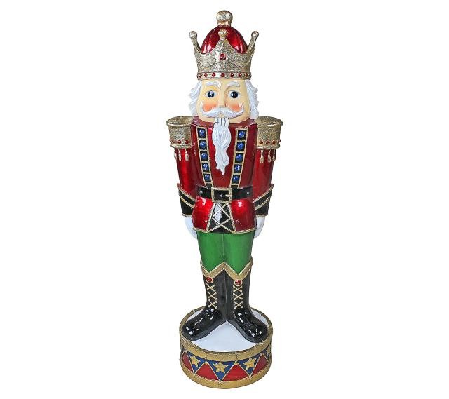 (52900352)NUTCRACKER-3' White Hair w|Beard & LED Lights