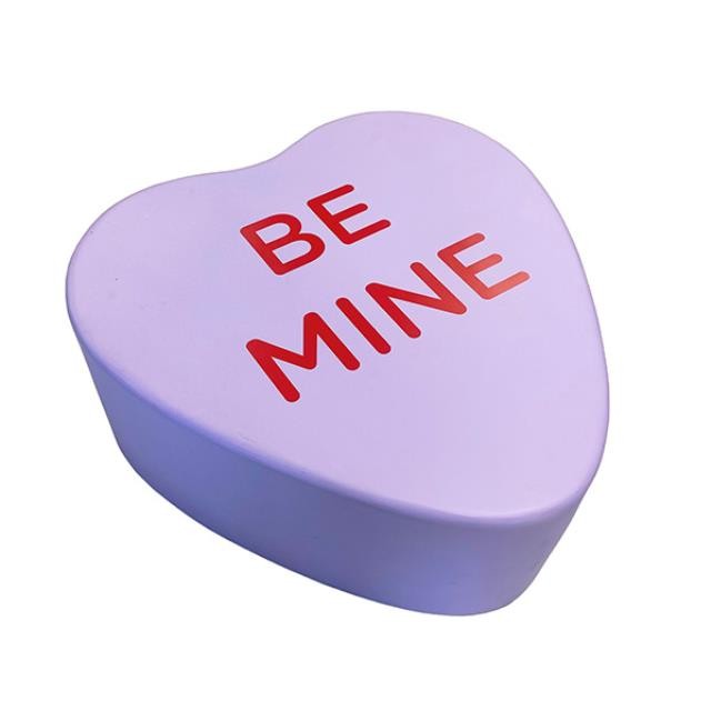 (52900353)CANDY HEART COFFEE TABLE-Lrg Purple "Be Mine"