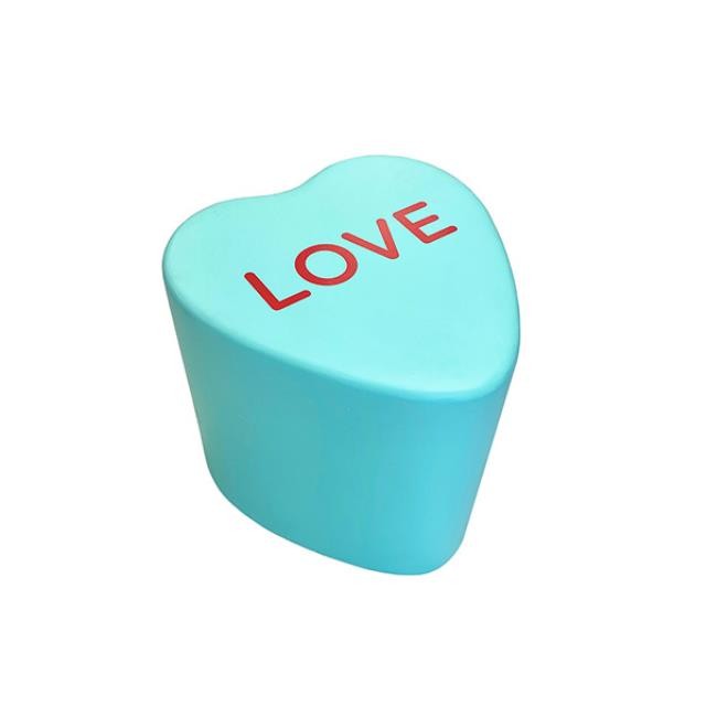 (52900354)CANDY HEART END TABLE - Small Blue "Love"