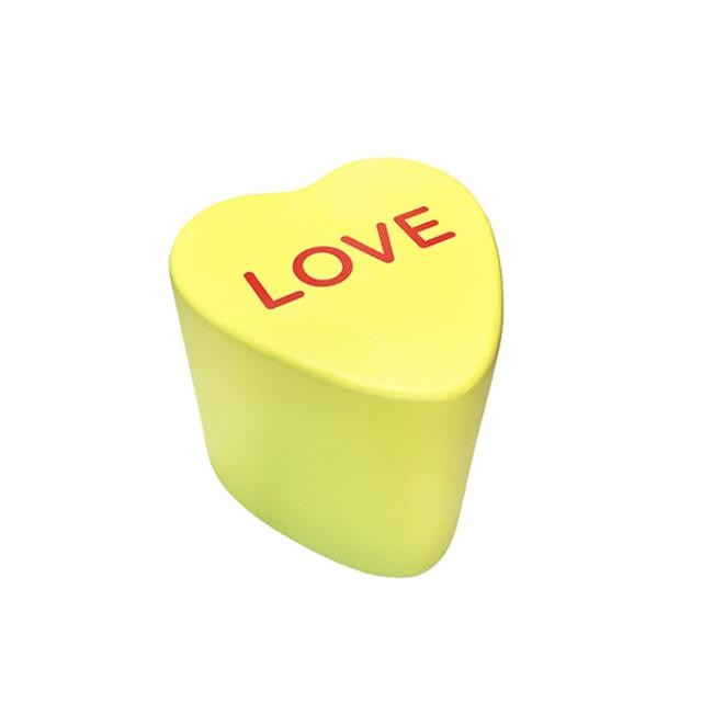 (52900355)CANDY HEART END TABLE - Small Yellow "Love"