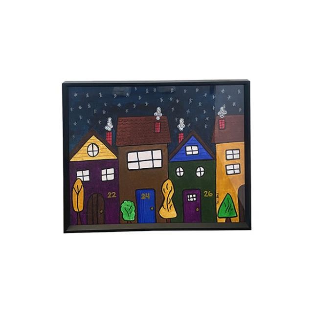 (8521PJ26)FRAMED ART-Suburban Night Painting