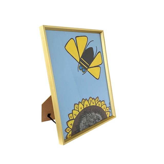 (8521PJ33)FRAMED ART-Blue Sky |Demilune Sunflower |Bee Gold |Frame