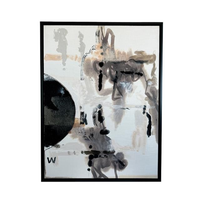 (LWCA0139)CLEARED ART-Ink & Taupe Drops "W"