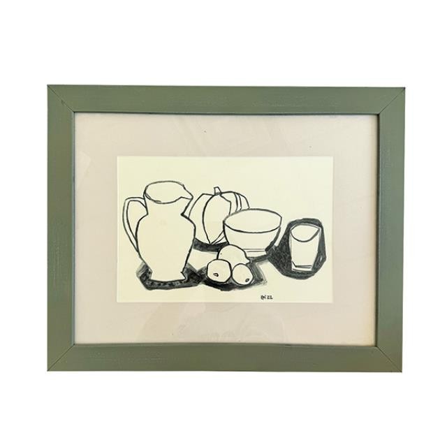 (LWCA0143)CLAERED ART-Ink Still Life w|Pumpkin