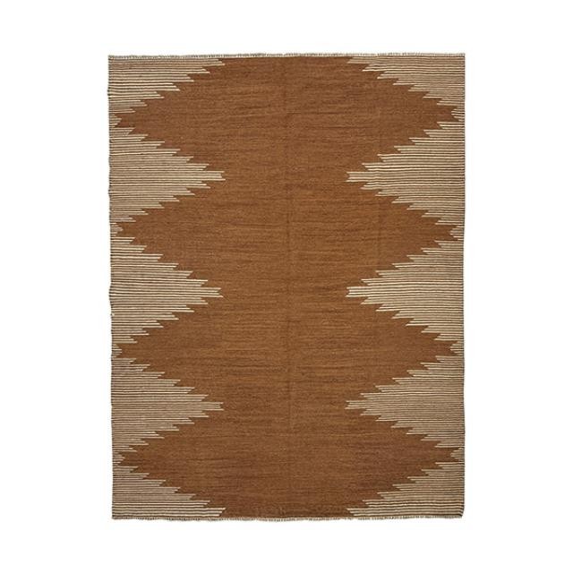 RUG-(8'x10') Terra Cotta Rug w| Geometric Pattern