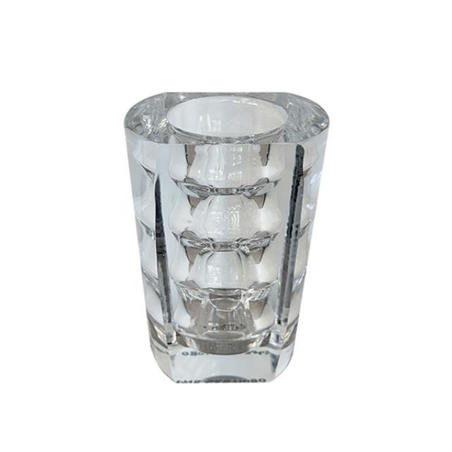 (52571080)VASE-Clear Smooth Exterior| Ribbed Interior Glass Vase-6"H