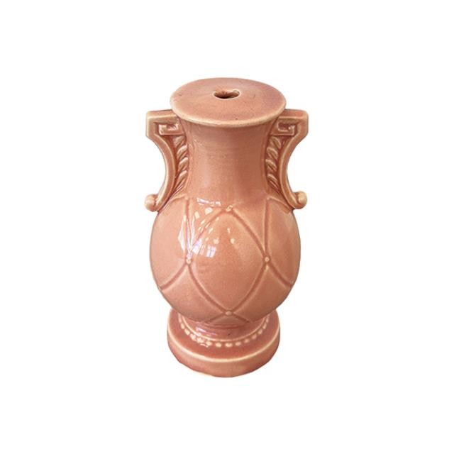 (52571082)VASE-Pink Ceramic with Faux Handles