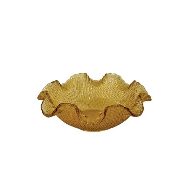 (25677086)DECORATIVE BOWL-Orange Ruffled Edge Bowl