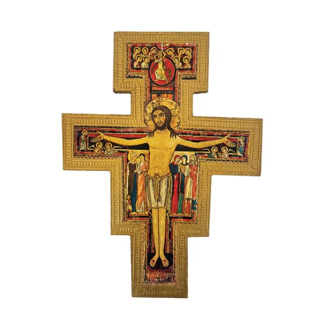 (52730090)WALL HANGING-Italian Artisanal Crucifix Cross of San Damiano