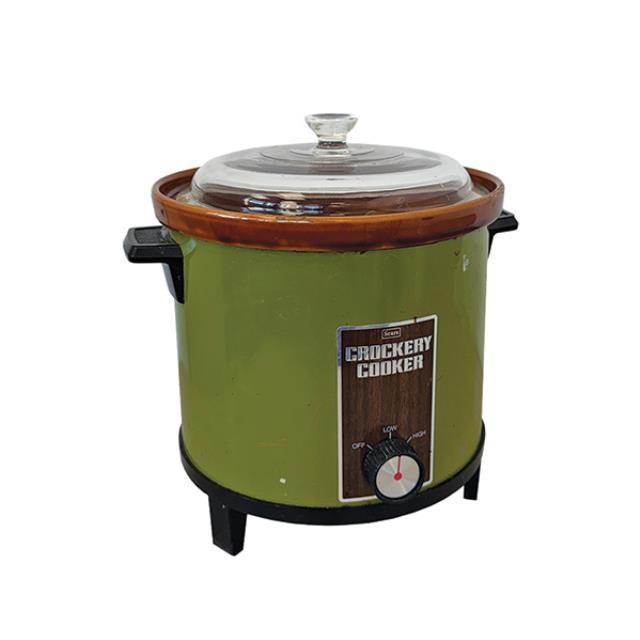 (33170023)CROCK POT-Vintage Green Crockery Cooker
