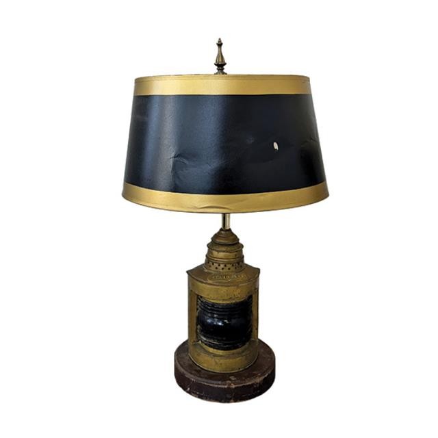 (60073146)TABLE LAMP-Vintage Metal Nautical "Starboard" Lamp