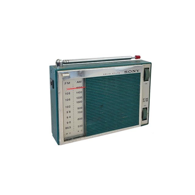 (33030174)RADIO-Vintage Teal Sony AM|FM Solid State Radio Transistor