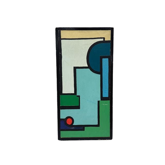 (85210779)PRINT-Abstract Rectangles-Green & Blue Shades