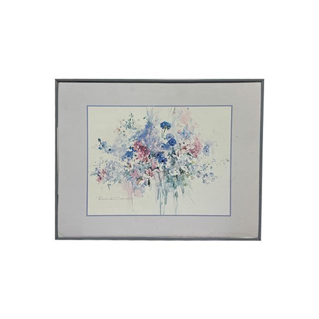(85210782)PRINT-Pink & Blue Floral Watercolor