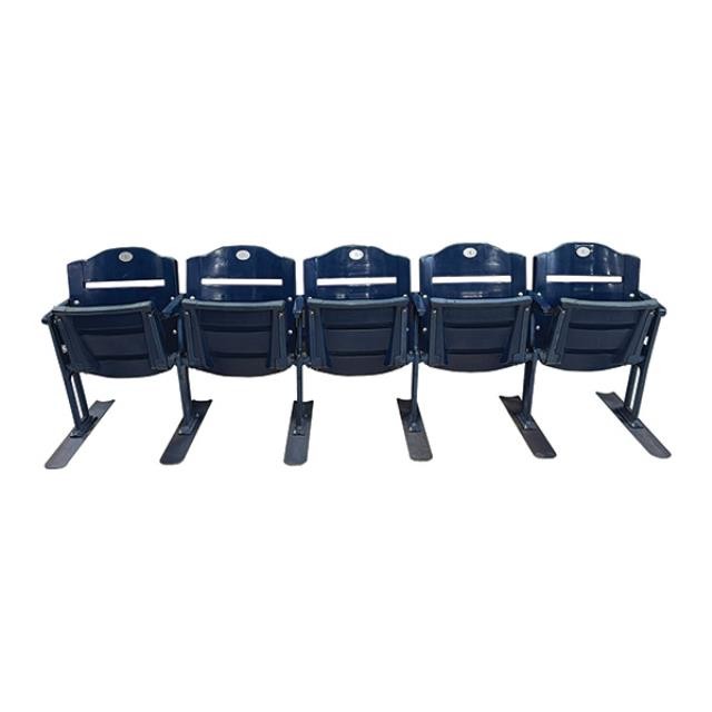 (40707617)STADIUM SEATS-Row of (5) Blue Folding Seats