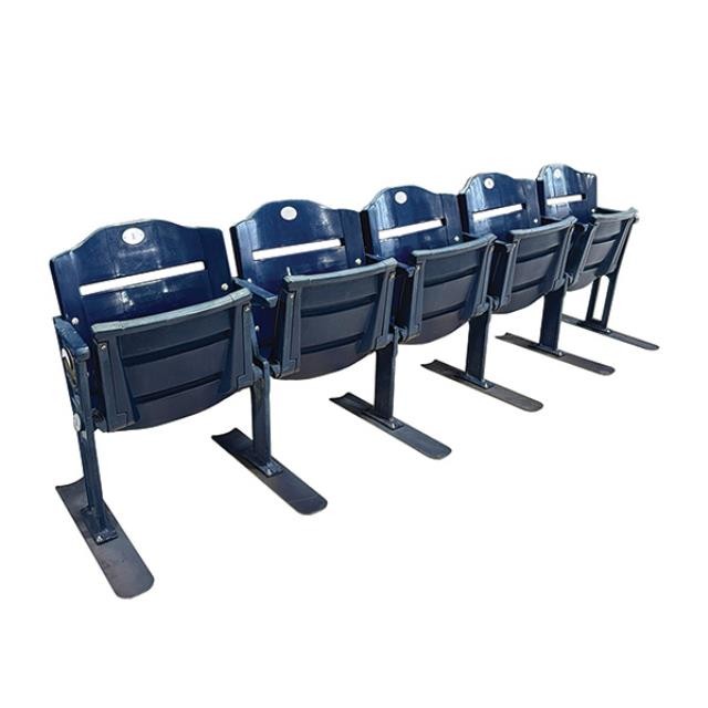 (40707617)STADIUM SEATS-Row of (5) Blue Folding Seats