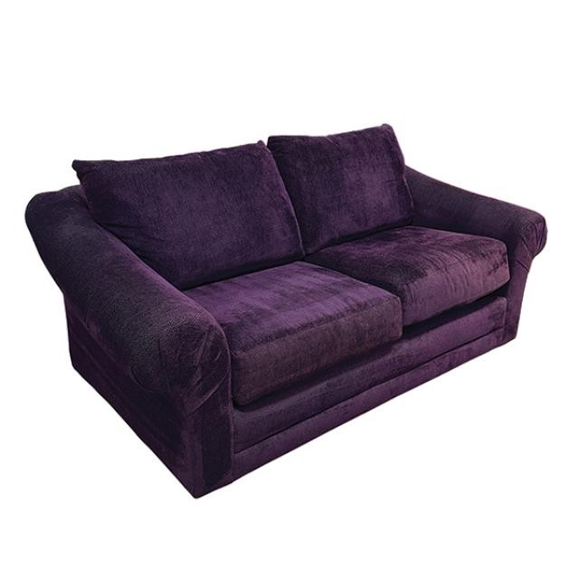 (40020202)LOVESEAT-MCM Lawson-Style Eggplant Loveseat
