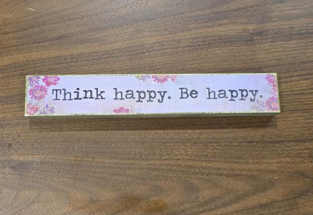 (8521PJ61)"Think Happy. Be Happy" Wall Plague